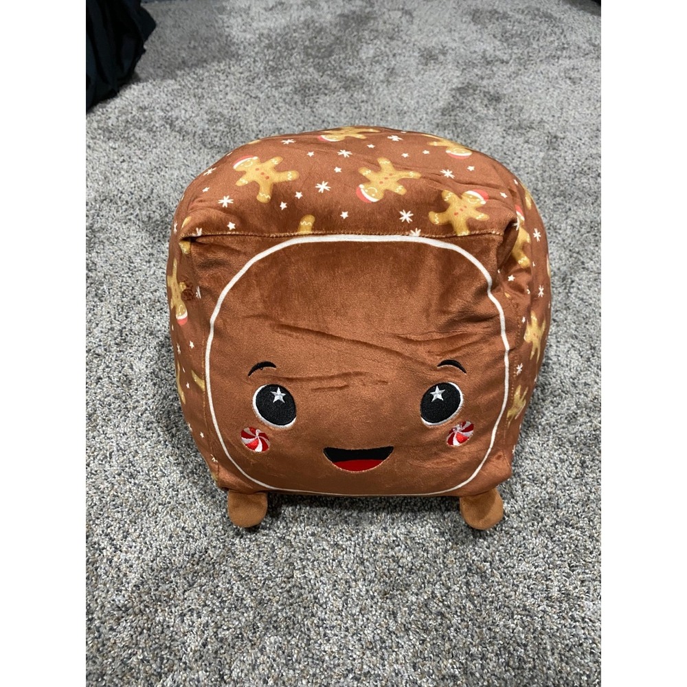 Moosh-Moosh Gingerbread Man Square Plush Holiday Christmas Squishy Brown Toy